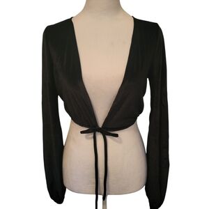 Rue 21 Crop Tie Jacket Black sz XS